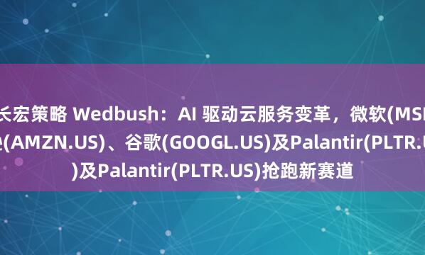 长宏策略 Wedbush：AI 驱动云服务变革，微软(MSFT.US)、亚马逊(AMZN.US)、谷歌(GOOGL.US)及Palantir(PLTR.US)抢跑新赛道